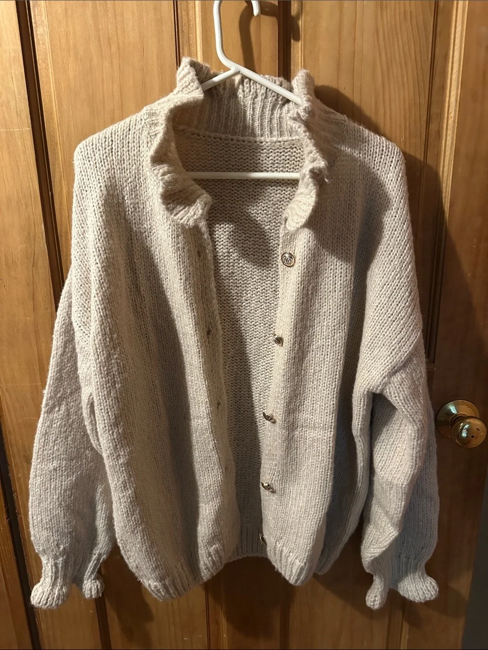 Cozy Cream Knit Button-Up Cardigan Sweater Lightweight